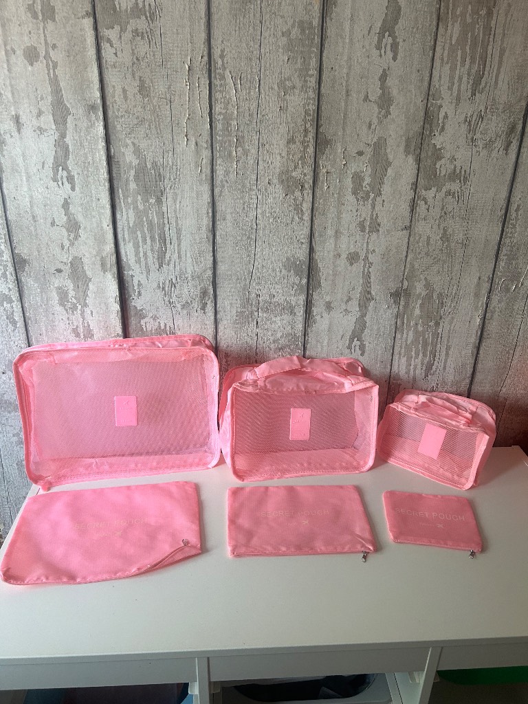 Light pink travel storage cubes