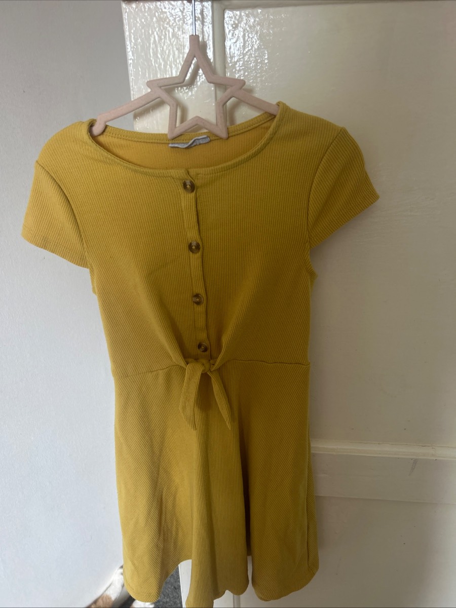 Girls Dress Mustard Age 8