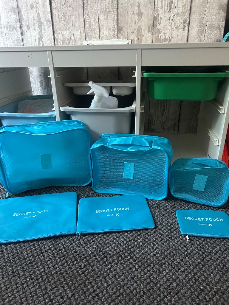 Blue travel storage cubes