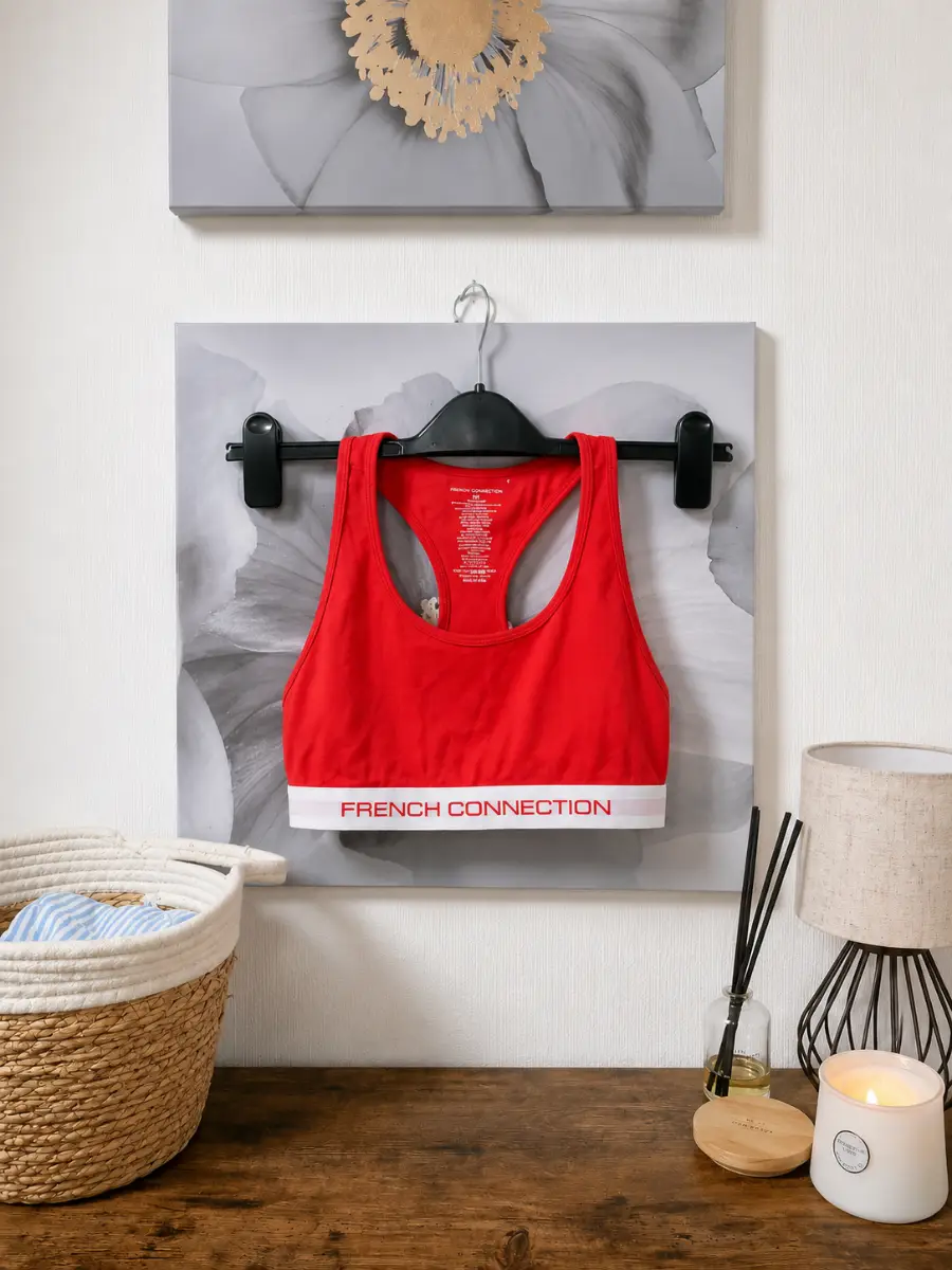 French Connection Red Sports Bra | Size M | Excellent Condition | Racerback
