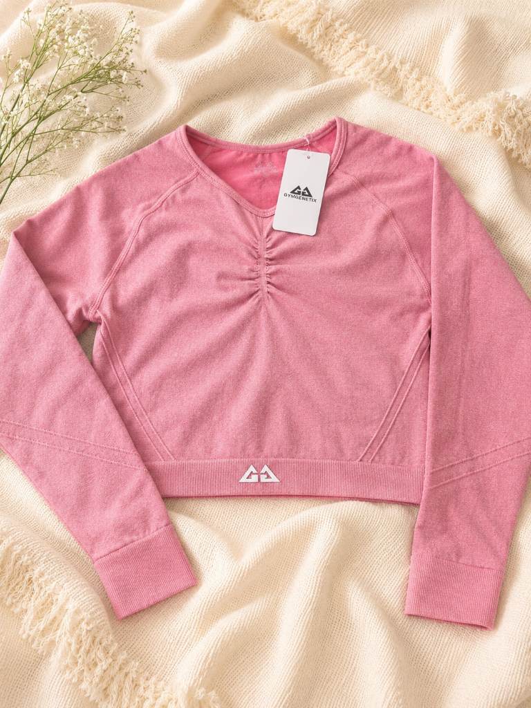 Ladies cropped style gym top