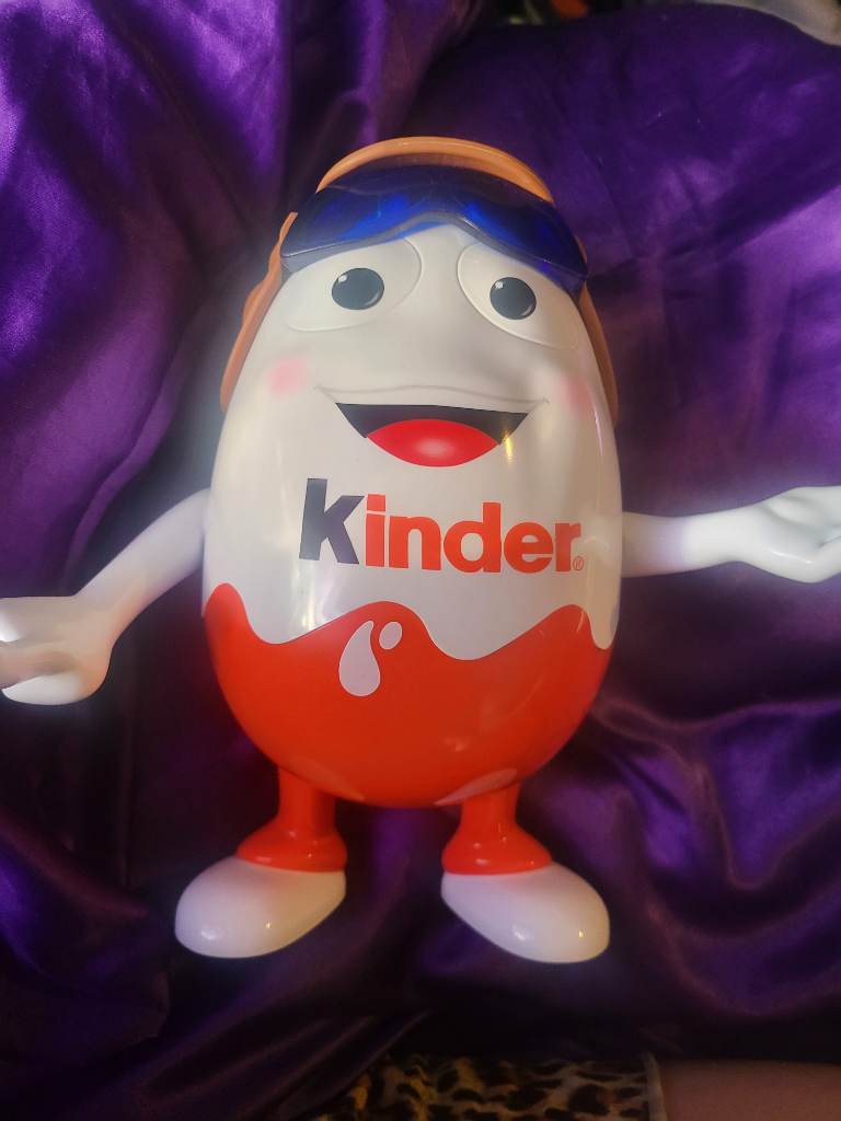 Large Kinder Surprise Kinderino Aviator Mascot – 25cm Plastic Storage Egg Figure