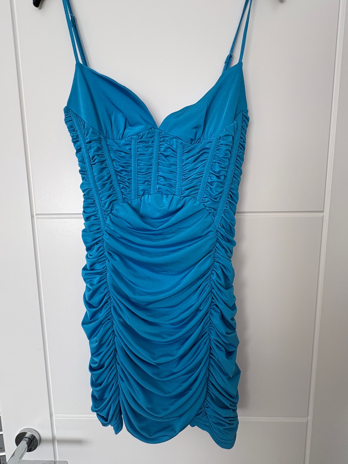 Zara blue ruffle dress bodycon S