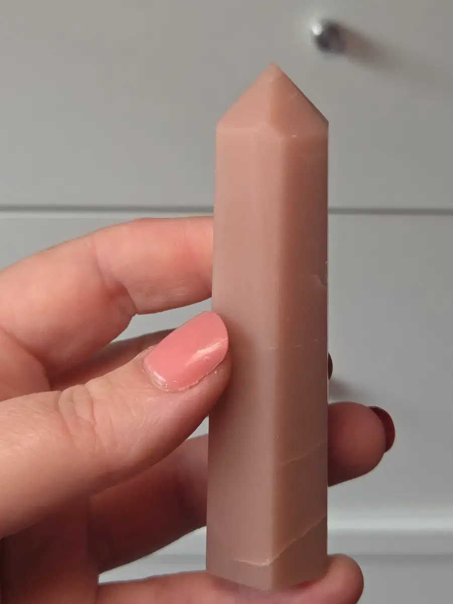 Pink opal crystal tower