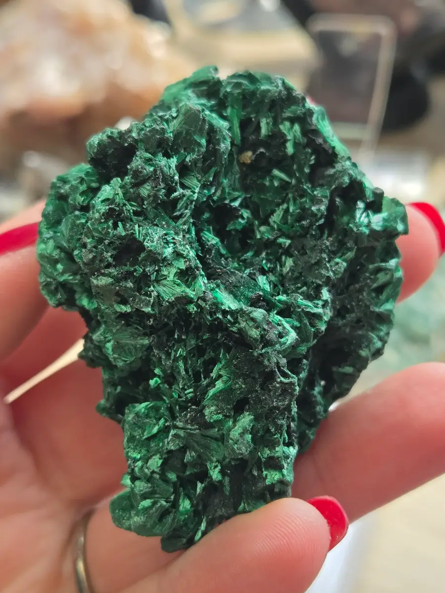 Velvet malicite crystal specimen