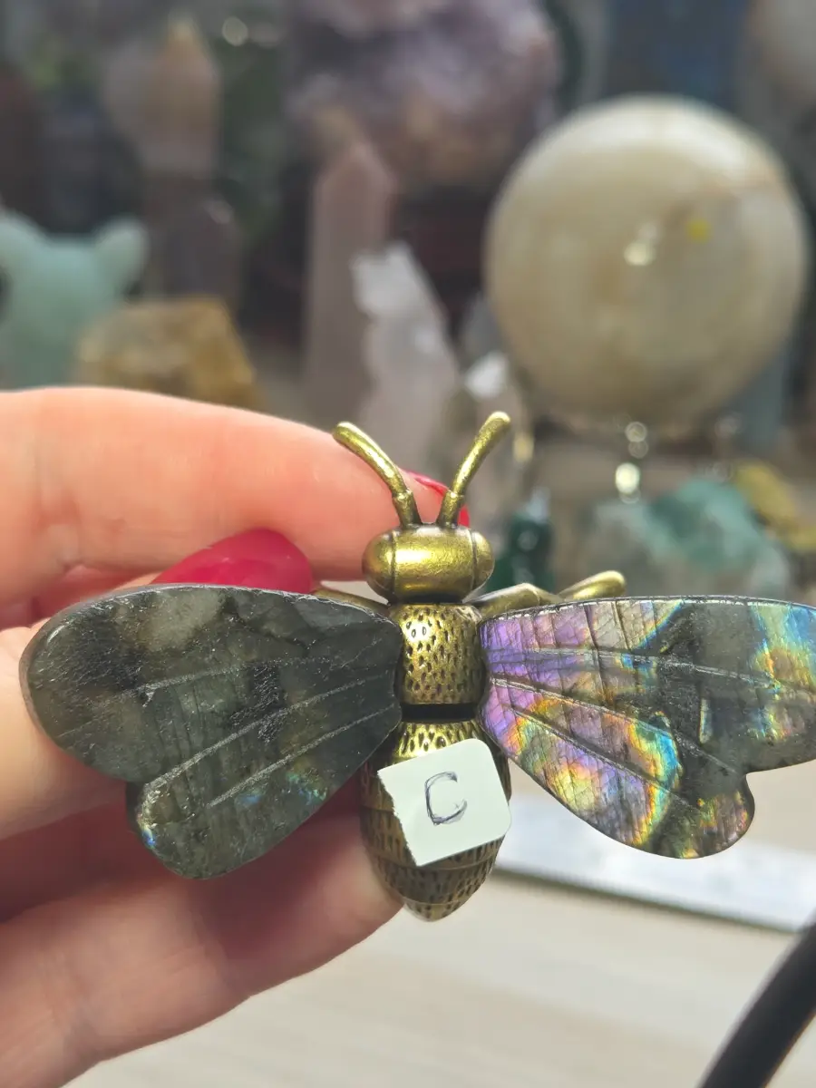 Labradorite crystal  bee Letter C