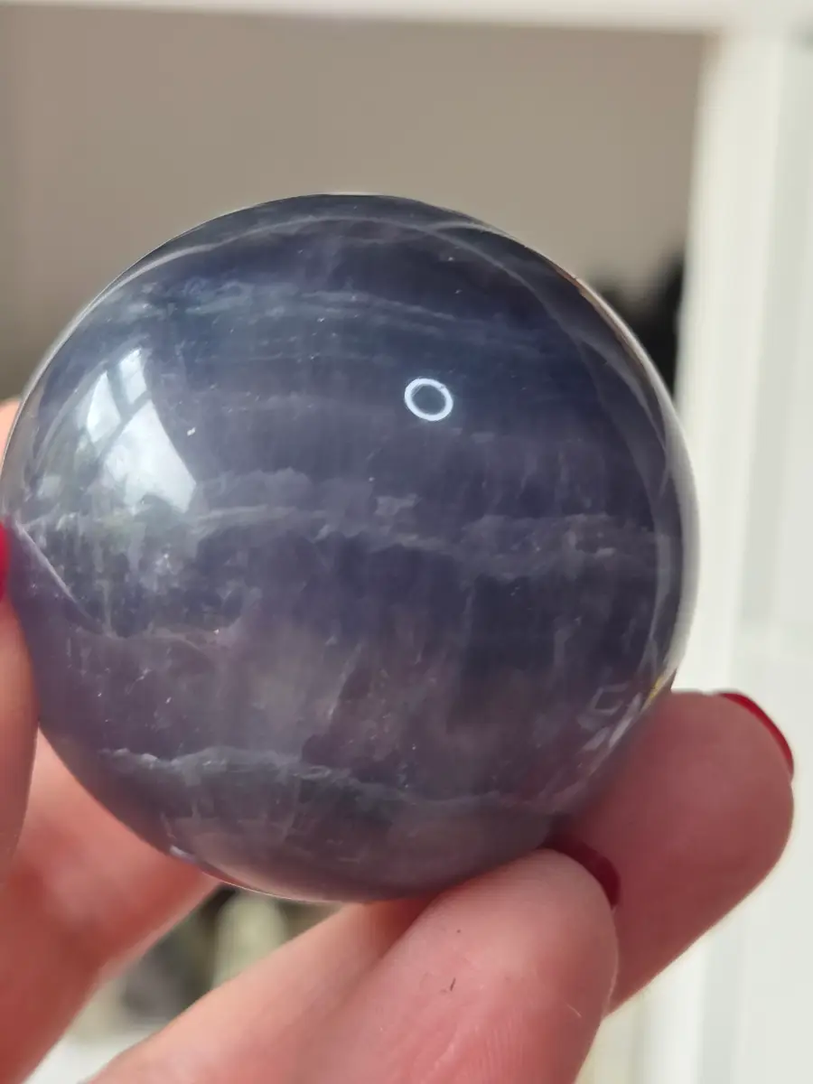 Blue flourite crystal sphere carving 4.6cm