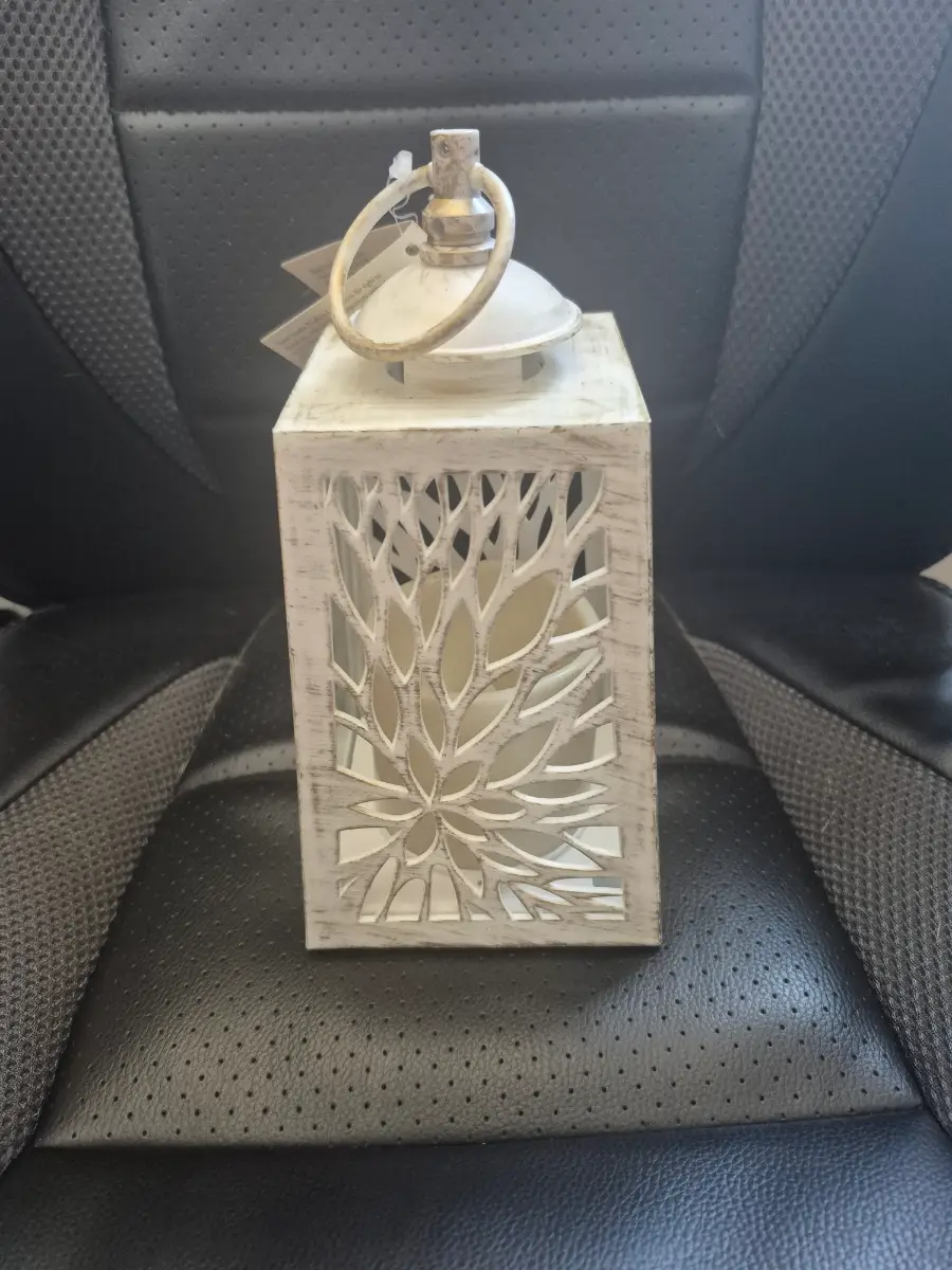 White garden inlit lantern