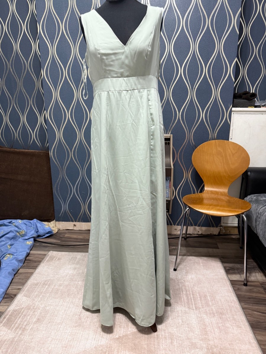 Maya deluxe petite satin bridemail maxi dress