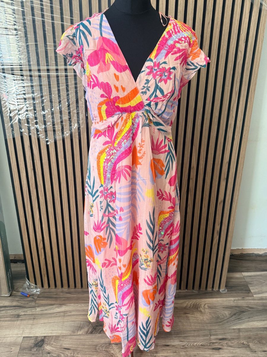 Monsoon Sienna Embellished Metallic Dress
