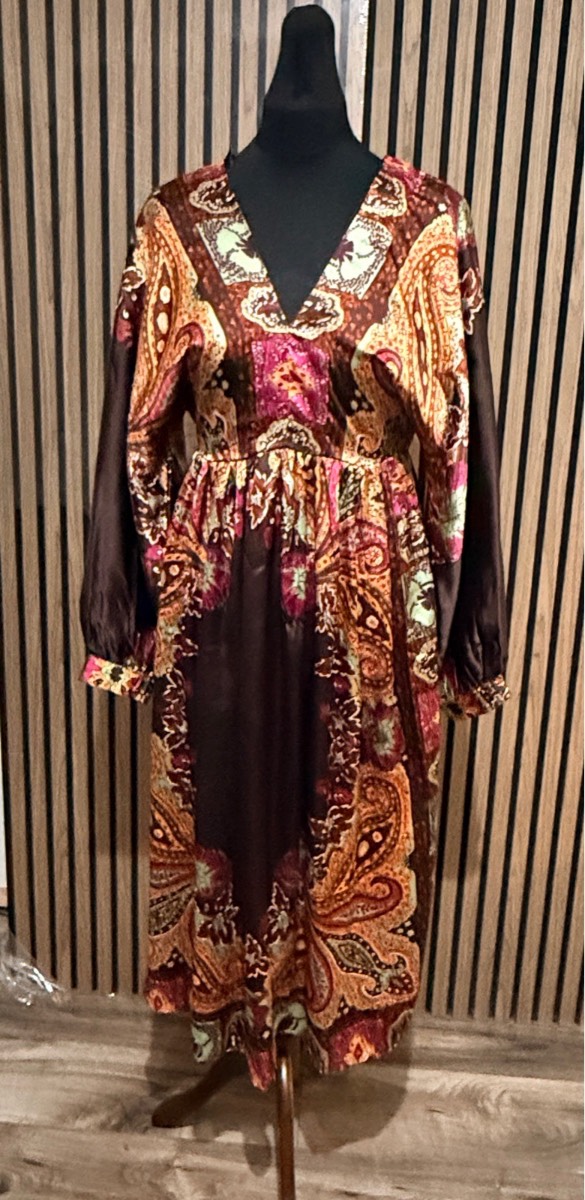 Monsoon samantha satin midi dress ( size s)
