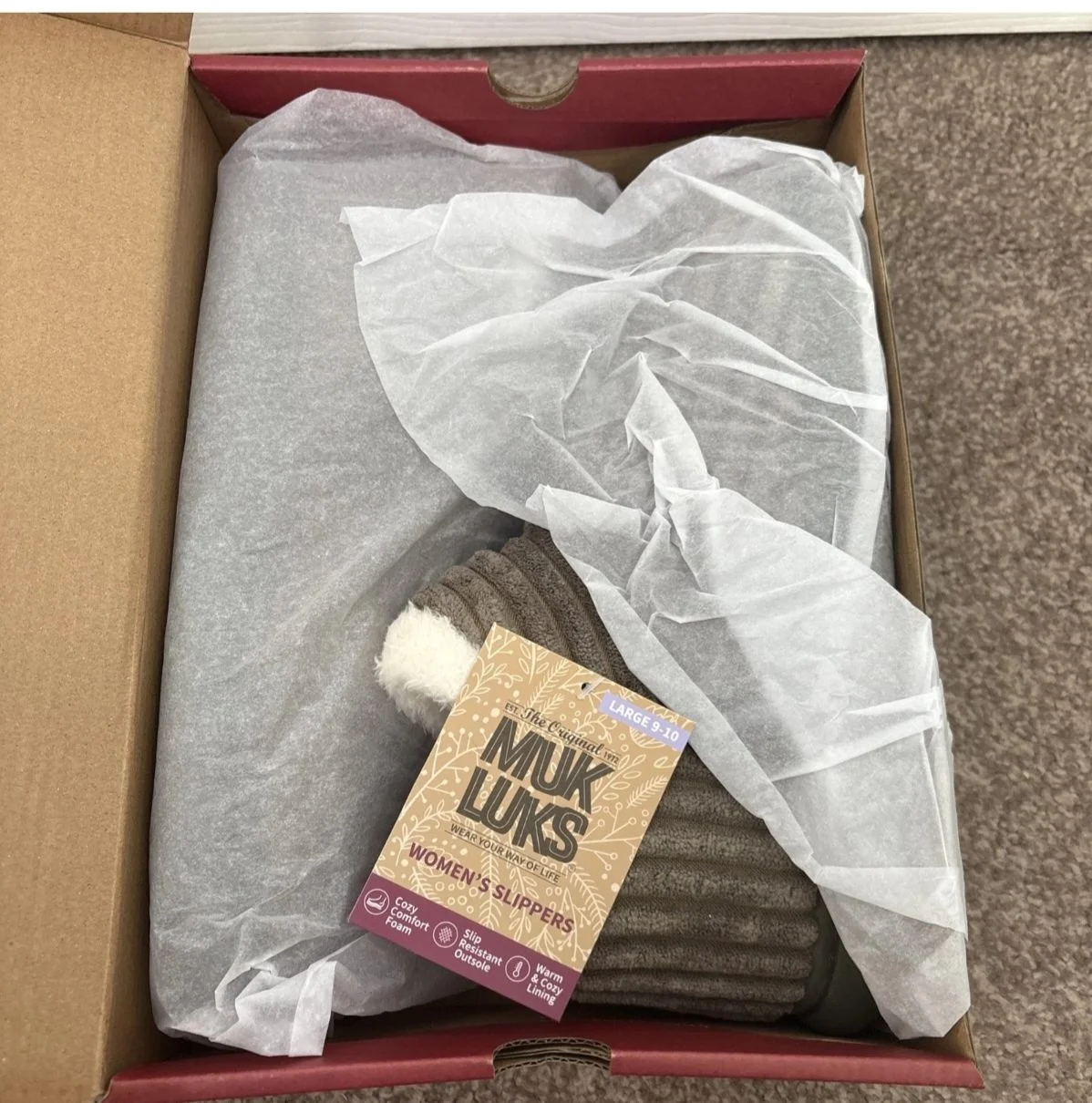 Muk Luks Ribbed Bootie Slippers Size L (9-10) Almost