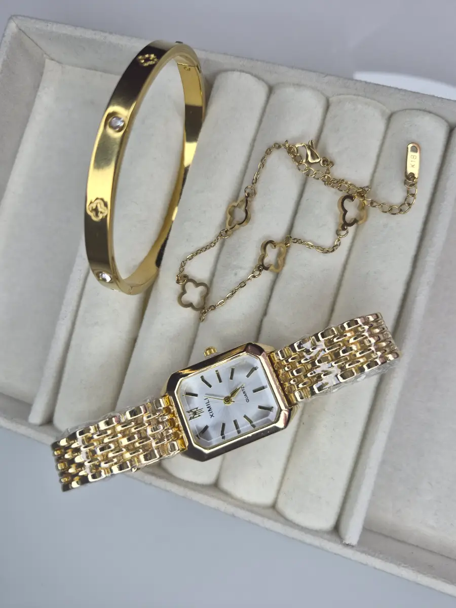 2 bracelets and a watch