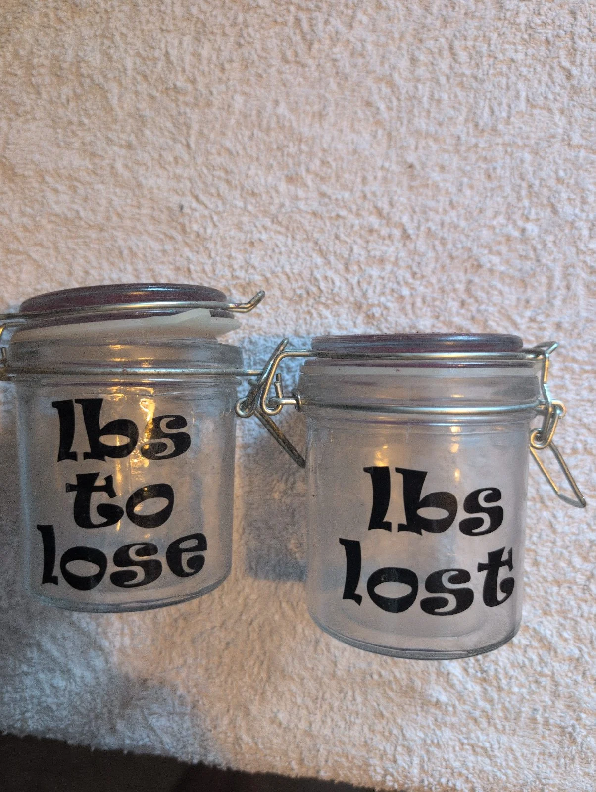 Weight loss jars.  Motivation.