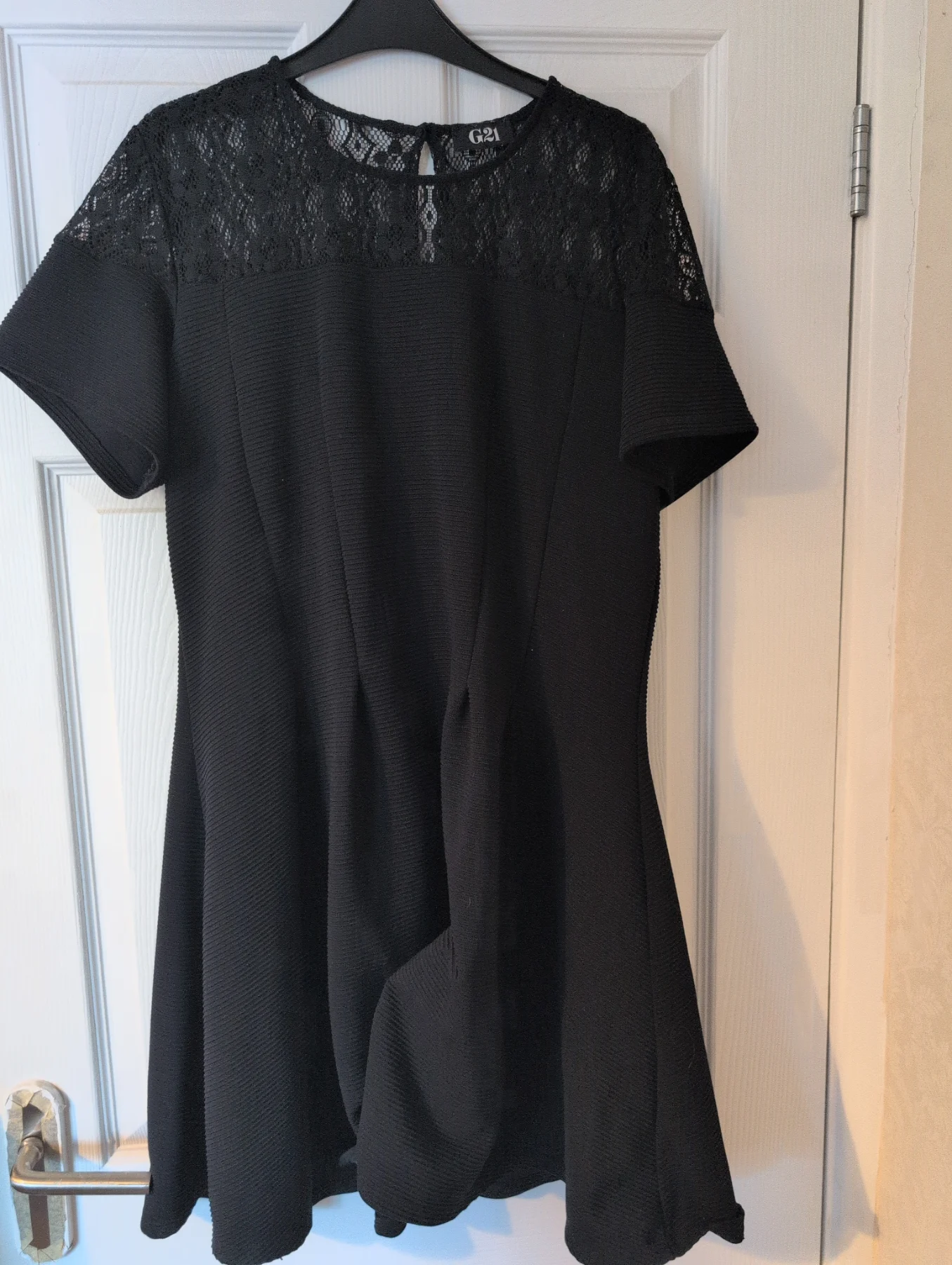 Beautiful black lace topped dress with swing skirt 20