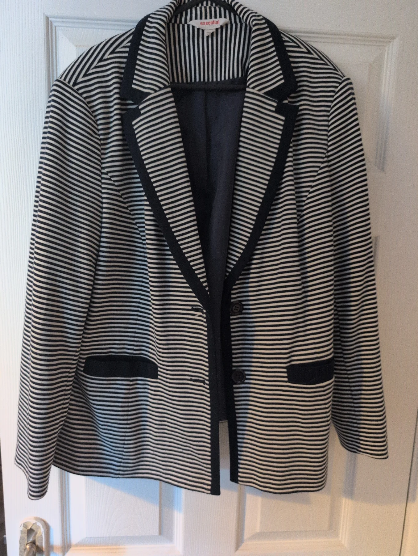 Blue cream striped lined jacket 20 pockets