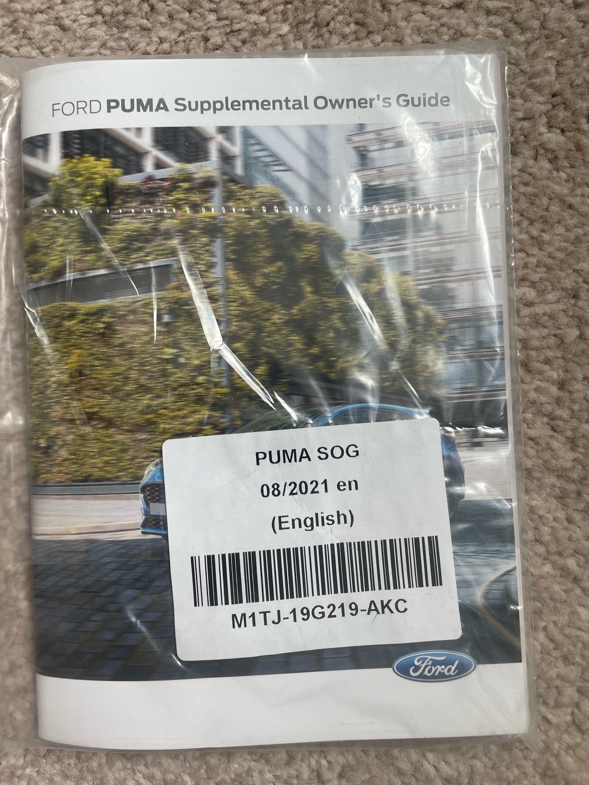 Ford Puma Supplemental Owner's Guide 2021 onwards brand-new