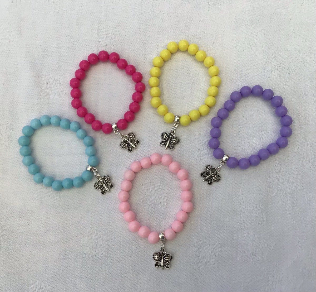 5 Girls Butterfly Bracelets for Party Bags