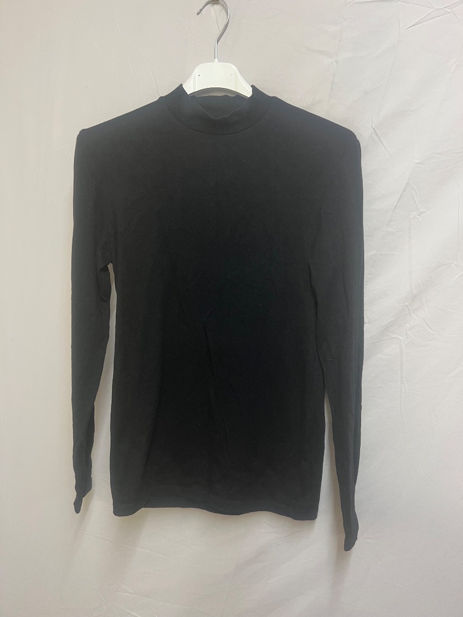 ASOS DESIGN Black High Neck Long Sleeve Top UK 8