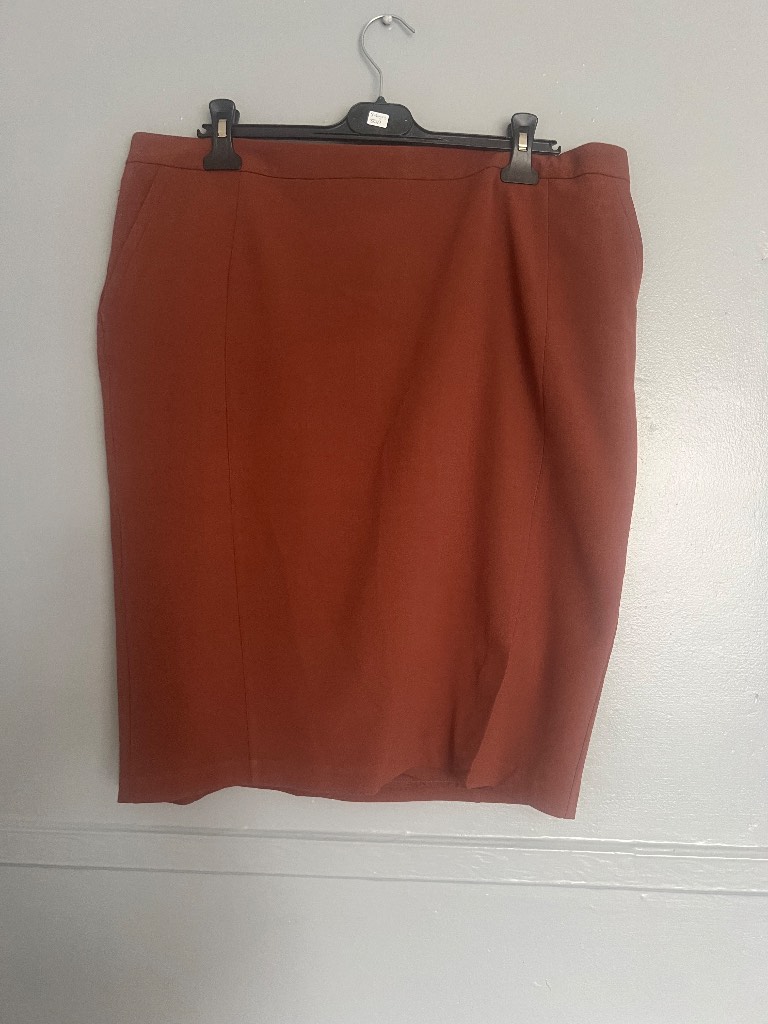 Capsule Rust Pencil Skirt UK 20 Office Smart Workwear