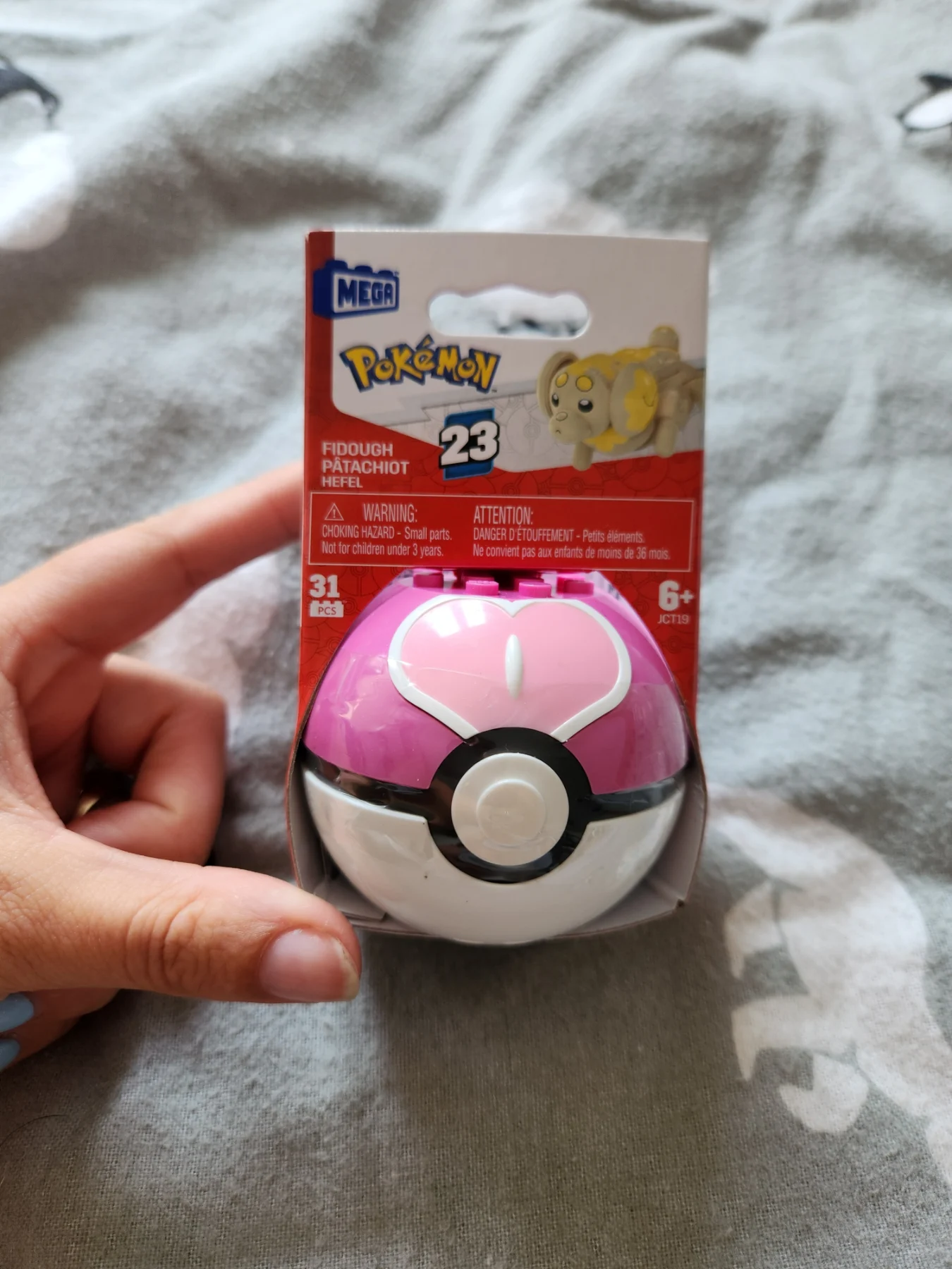 New Mattel Mega Construx Pokemon Poke Ball 31 PCs #23 Fidough Patachiot JCT19
