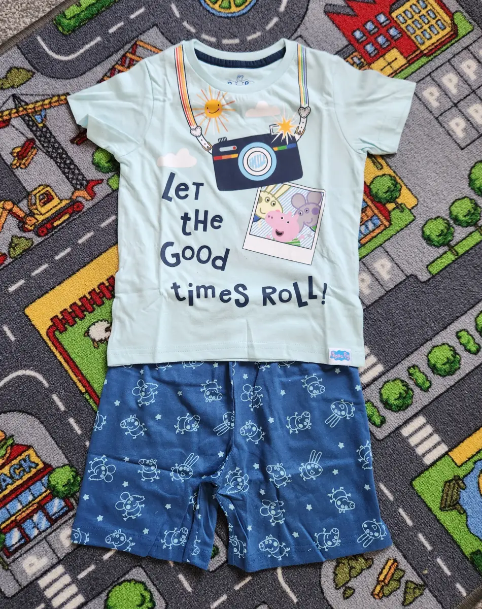 BNWT Boys Age 6-7 George Pig Good Times Shorts Pyjama Set