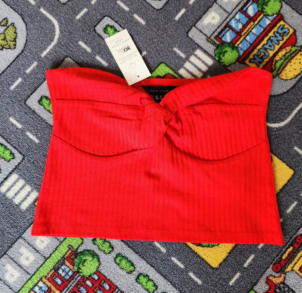 BNWT New Look Ladies Size 14 Orange Boob Tube Top