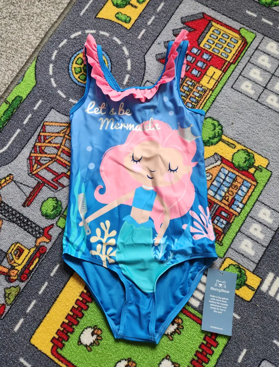 BNWT Girls Age 8-9 Harry Bear Let's Be Mermaids Swimming Costume  Swimsuit