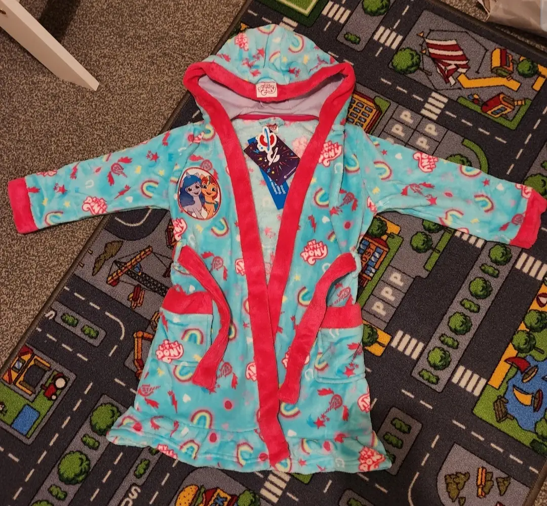 BNWT My Little Pony Girls Age 5-6 Soft Robe With Pockets