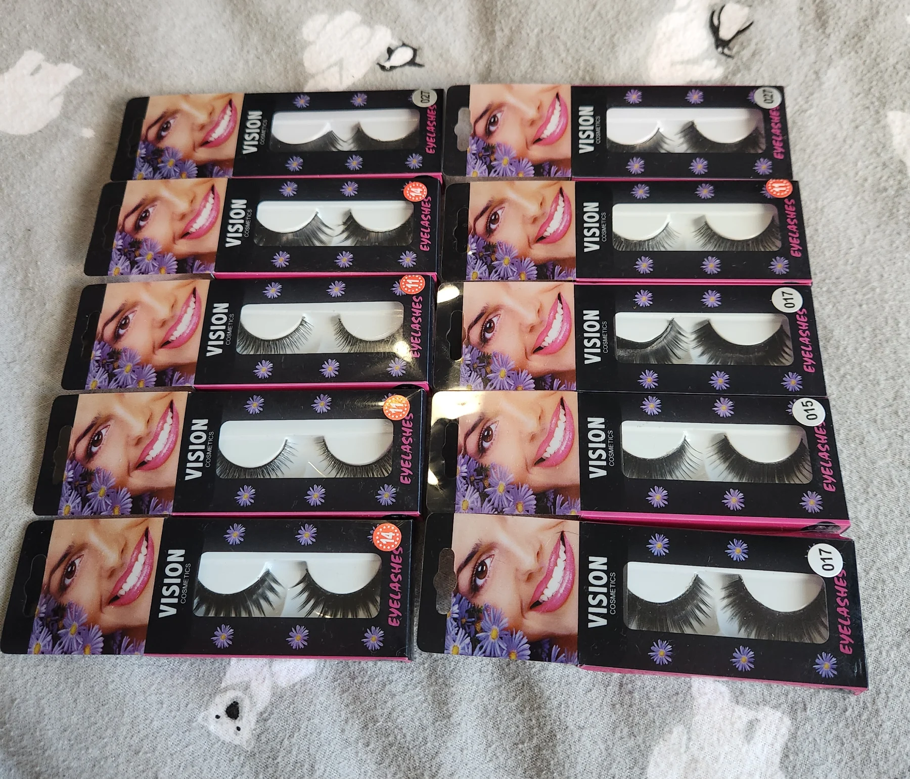 10x Mixed Vision Cosmetics Strip Eyelashes Black - Full Volume Reusable