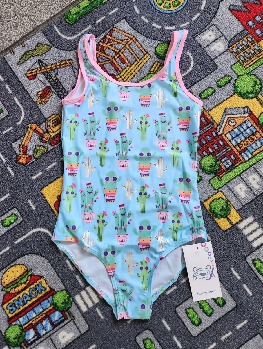 BNWT Girls Age 10-11 Harry Bear Cactus Swimsuit Swimming Costume