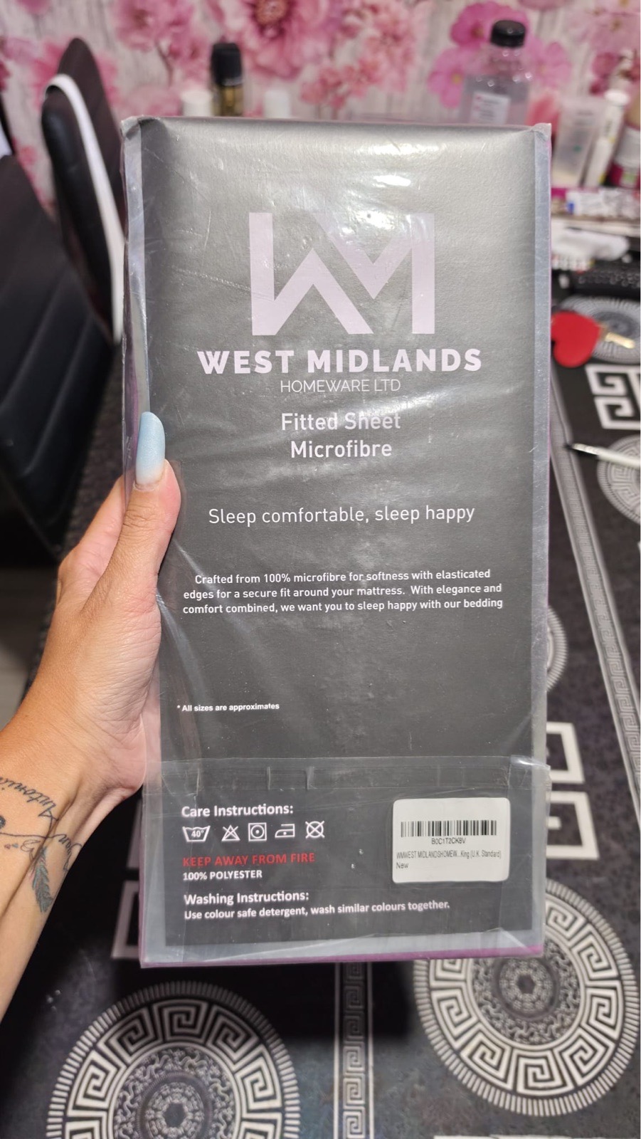 West Midlands Homeware King Size Fitted Sheet — Purple Microfibre 25cm Deep — New & Sealed