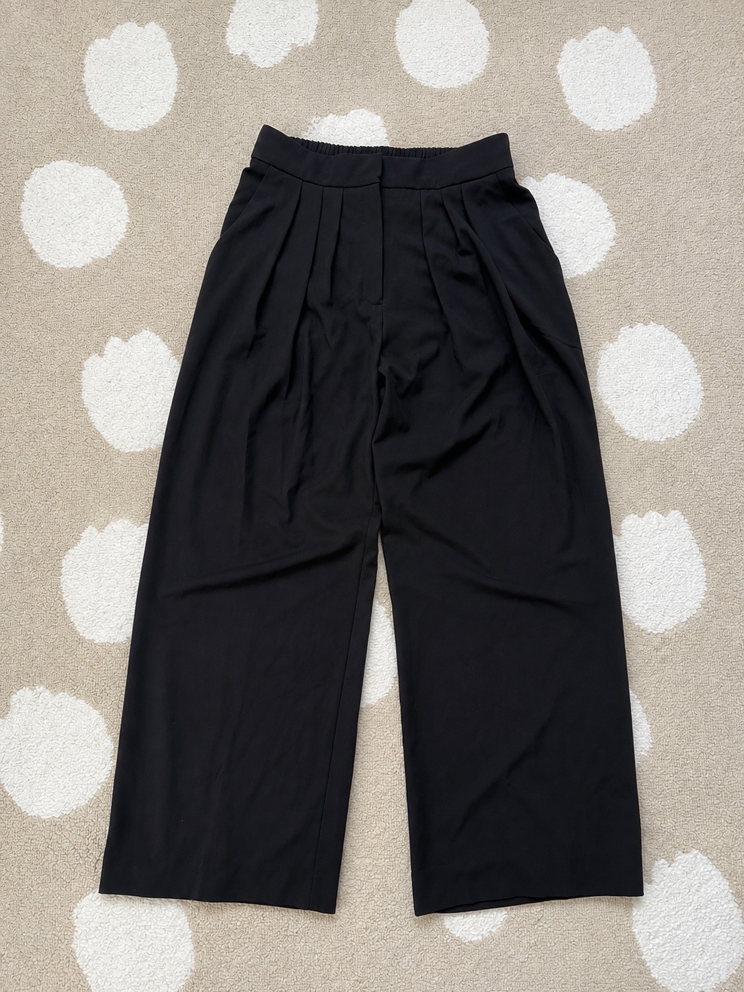 Mango Suit Collection Black Wide Leg Pleated Trousers UK8 EUR36
