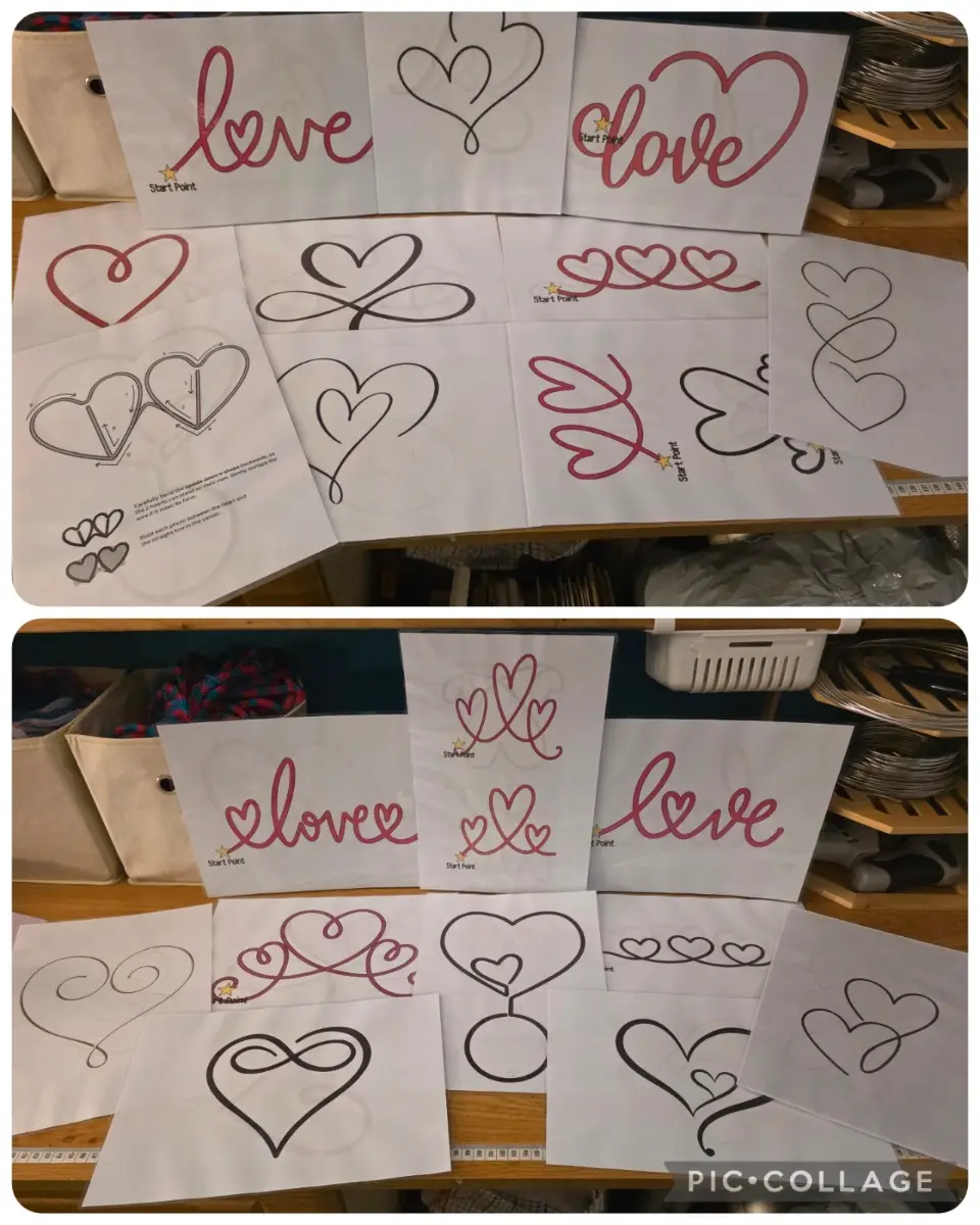 Icord Wire Art Love Hearts Templates