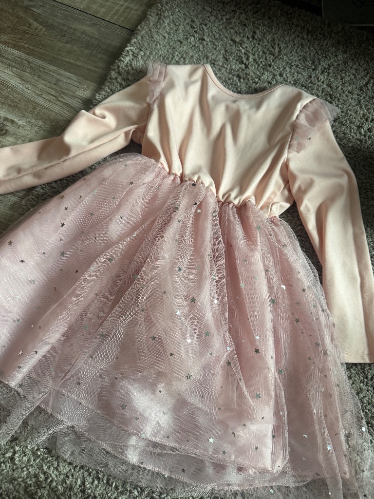 Girls pink sparkly tutu dress