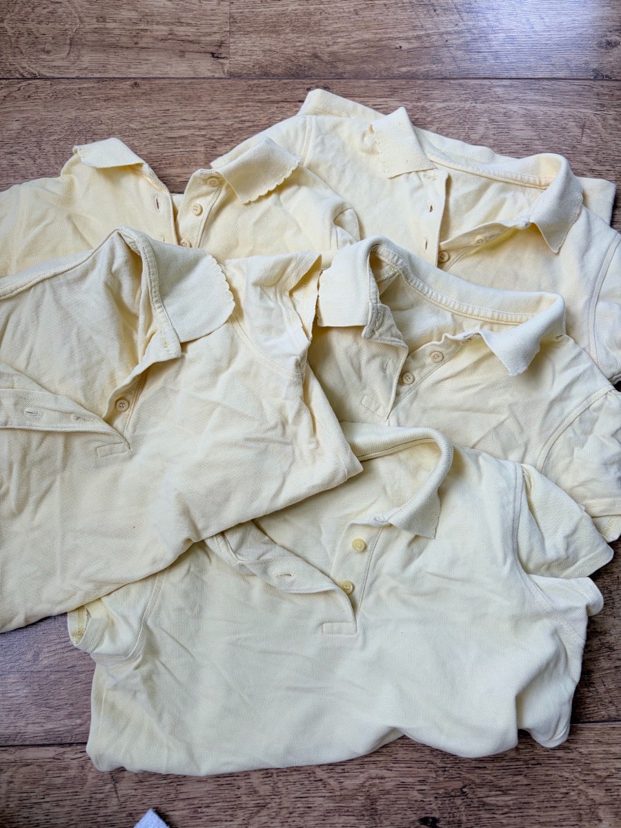 Girls School Polo Shirt Yellow x5 - Aged 9-10