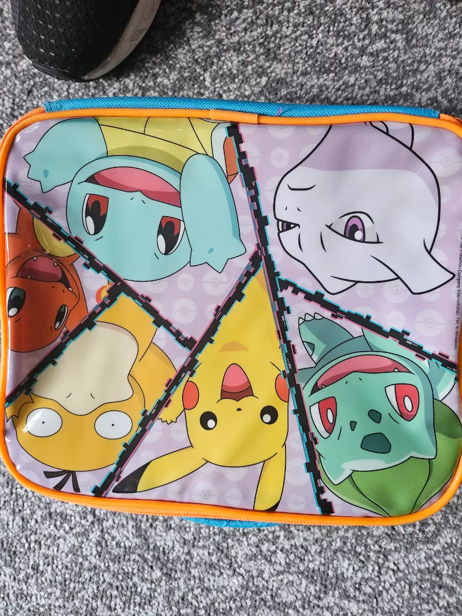 Rare 2019 Pokémon Lunch Box Insulated Bag - Retro Glitch Design Pikachu Mewtwo