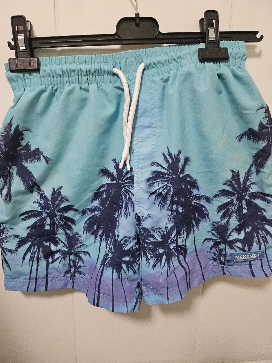 McKenzie boys Palm Tree Print Swim Shorts - Blue/Aqua Ombre, 12 to 13 yrs