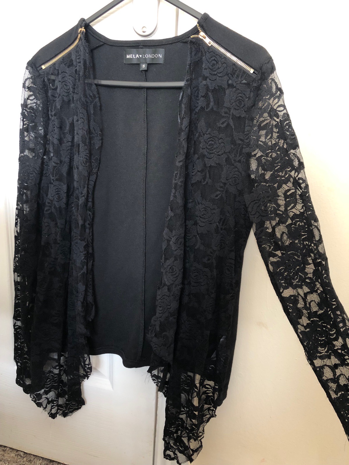 Lace front, Size S, Black Cardigan