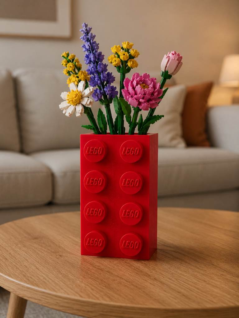 Red Lego Style Vase