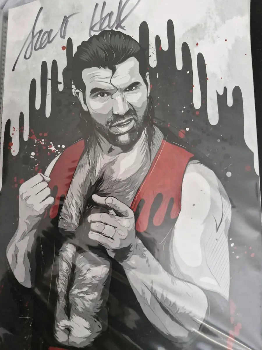 Scott Hall Hand Signed A4 Autograph
