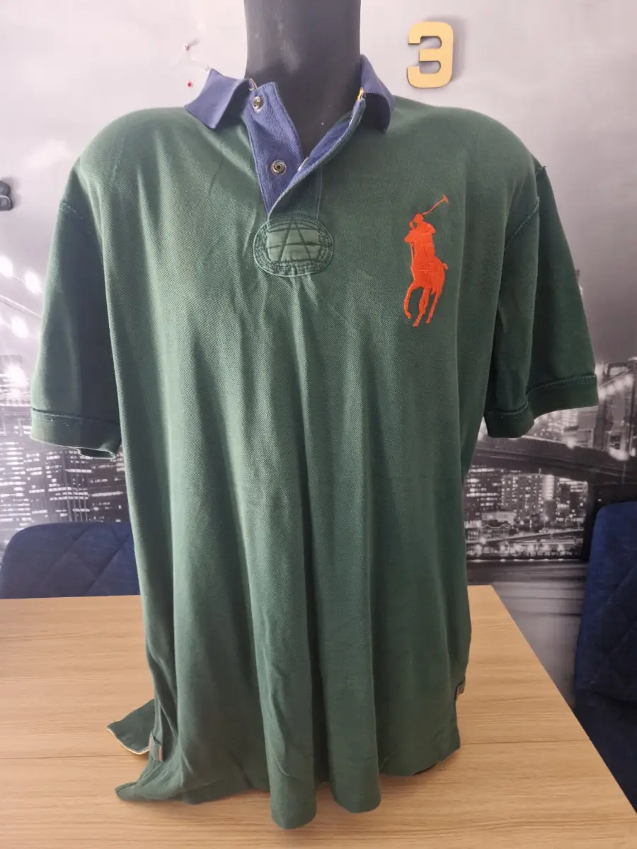 Polo by Ralph Lauren Big Pony Green Rugby Polo Shirt Custom Fit-XL 132
