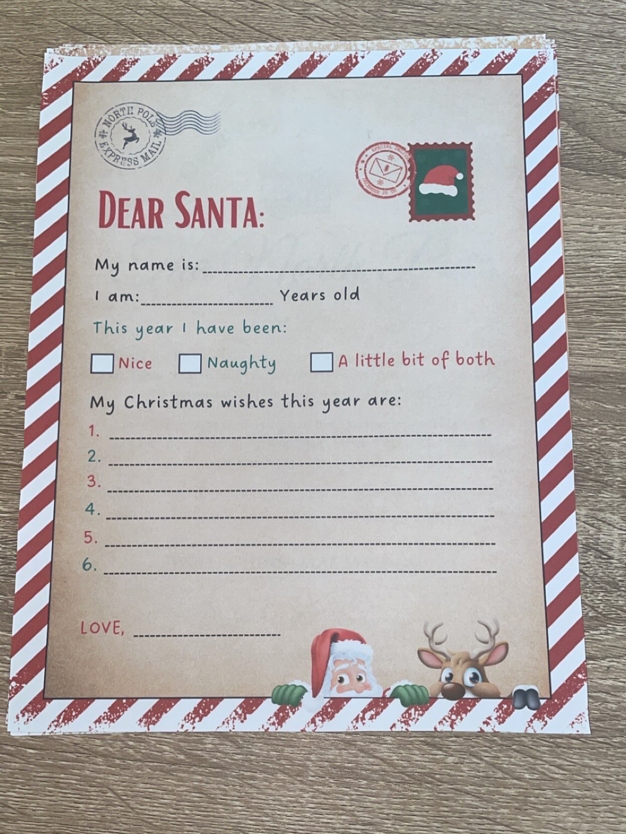 Santas letters and nice list certificates