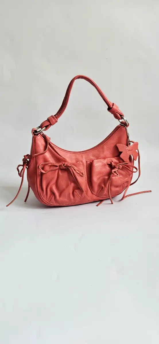 Archival next y2k Pink real Leather Slouchy Shoulder Bag Whimsical Downtown Girl