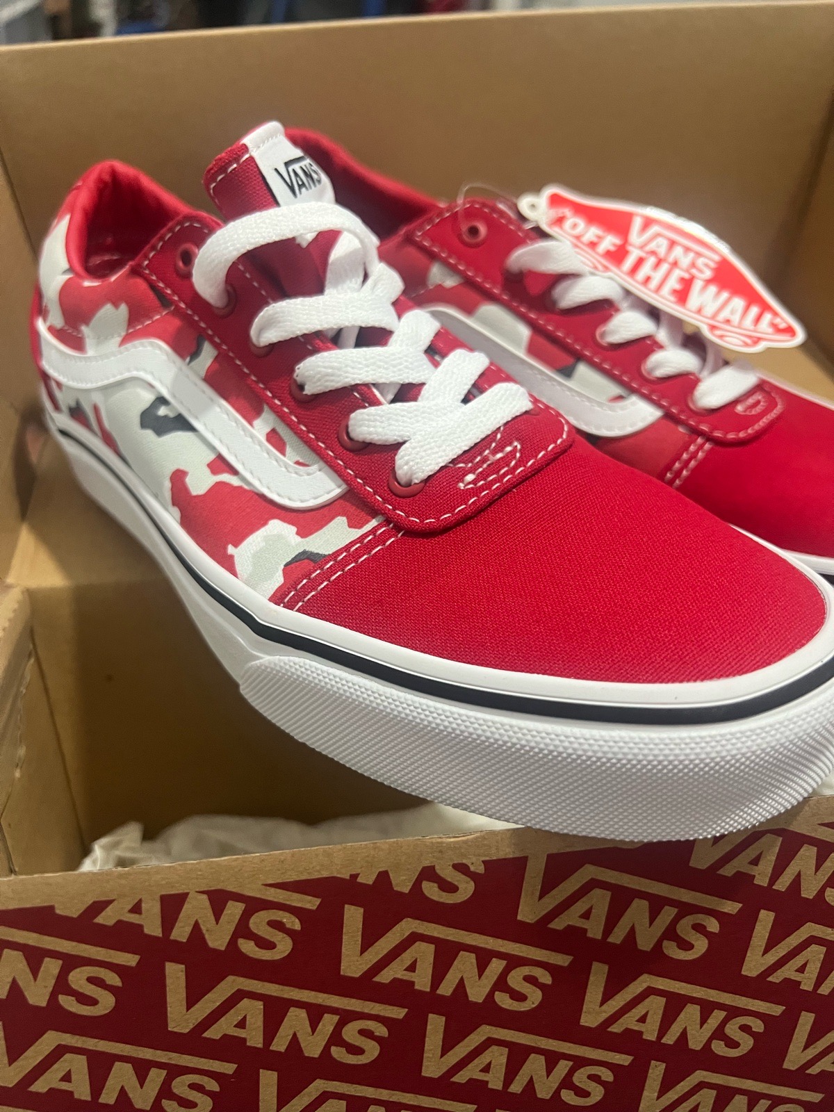 Red Vans size 5