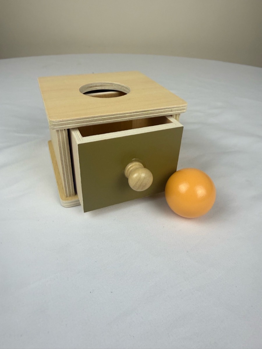 Montessori Wooden Object Permanence Box with Ball | Educational Wooden Toy