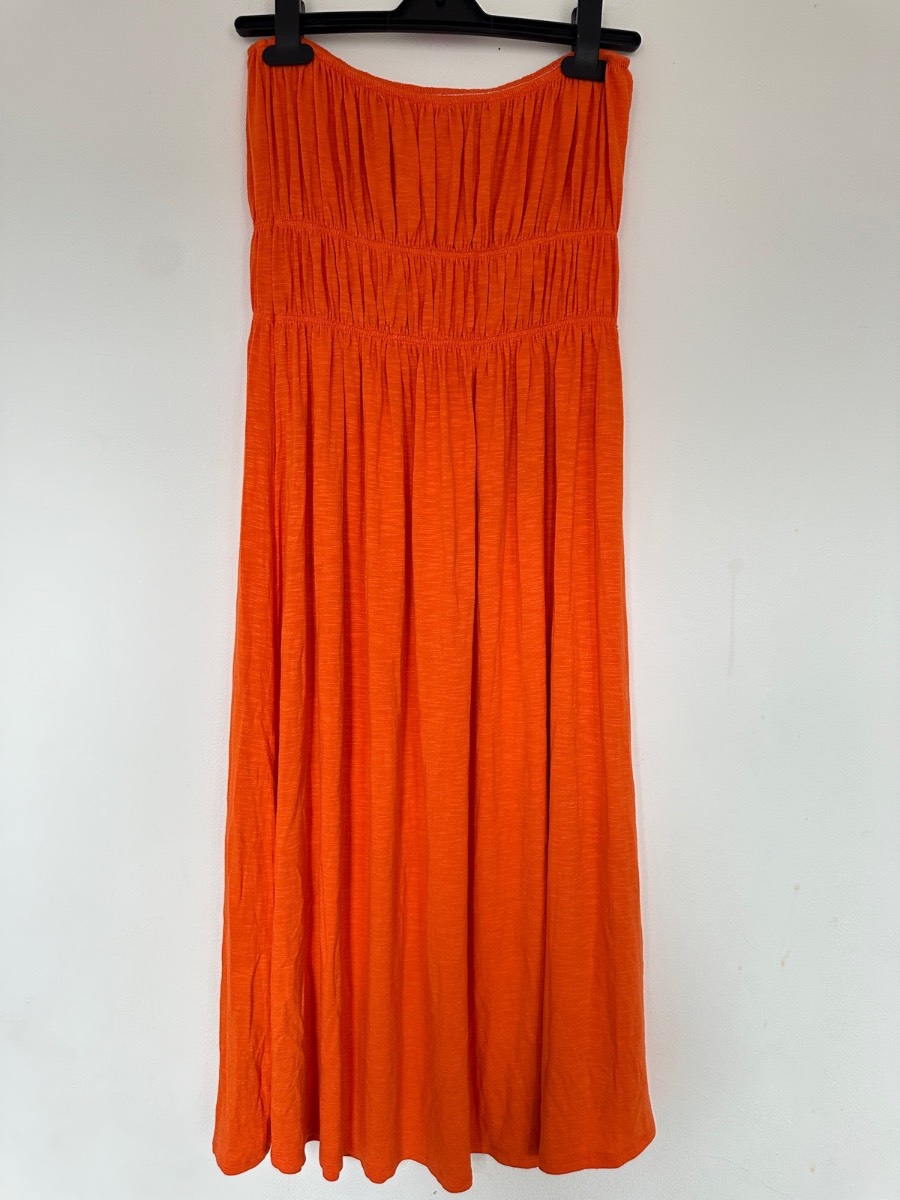 Next Orange Bandeau Midi Dress | UK 10 | Summer Holiday Beach Dress