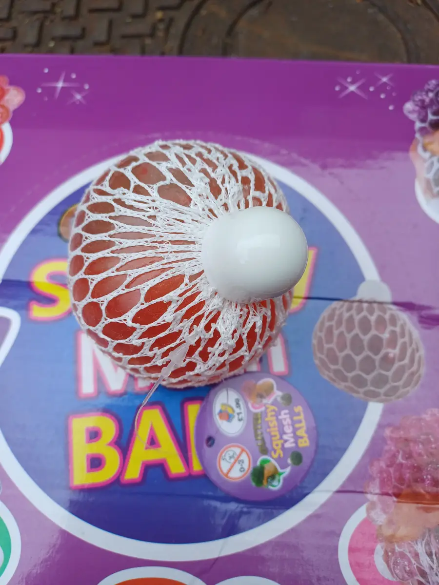 Glitter squishy mesh ball