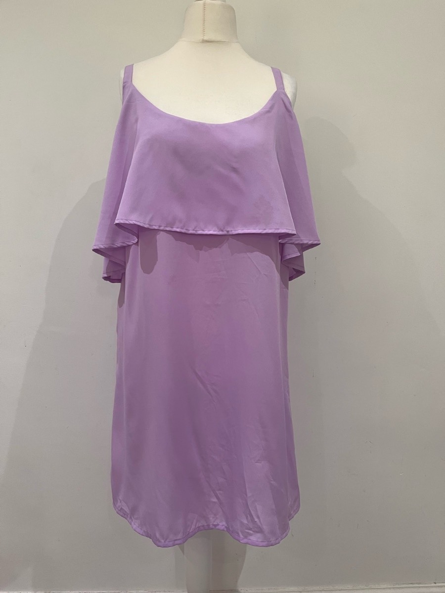 Studio Size 16 Lilac Cold Shoulder Cape Overlay Dress