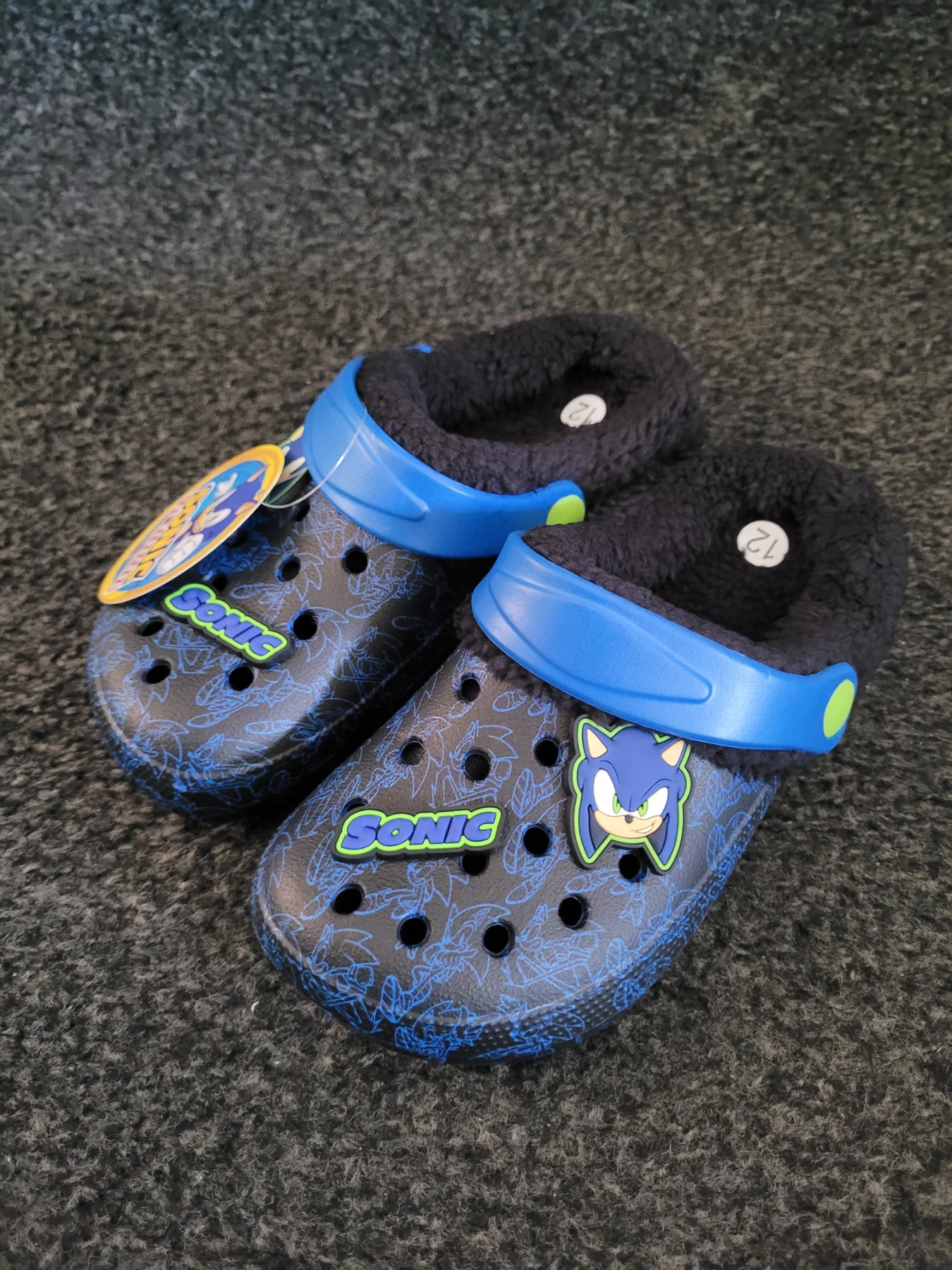 NEW Sonic The Hedgehog Fleece Lined Clogs Size UK 12
